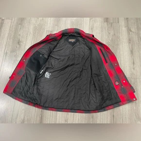 Pendleton Longmont Wool Blend Insulated / Lined Shirt Jacket Red Ombre Sz M